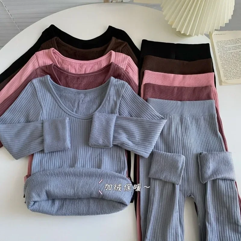 Fleece Long Johns Solid Thermal Underwear Sets Winter Women Clothes Warm Lingerie Long Sleeve Trousers 2 Pieces Thermal Pants
Fleece Long Johns Solid Thermal Underwear Sets Winter Women Clothes Warm Lingerie Long Sleeve Trousers 2 Pieces Thermal Pants