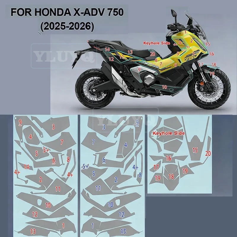 For HONDA X-ADV 750 2025 2026 Motorcycle Fairing Protective Film TPU Paint Protection PPF Anti-scratch Transparent Matte Film
For HONDA X-ADV 750 2025 2026 Motorcycle Fairing Protective Film TPU Paint Protection PPF Anti-scratch Transparent Matte Film