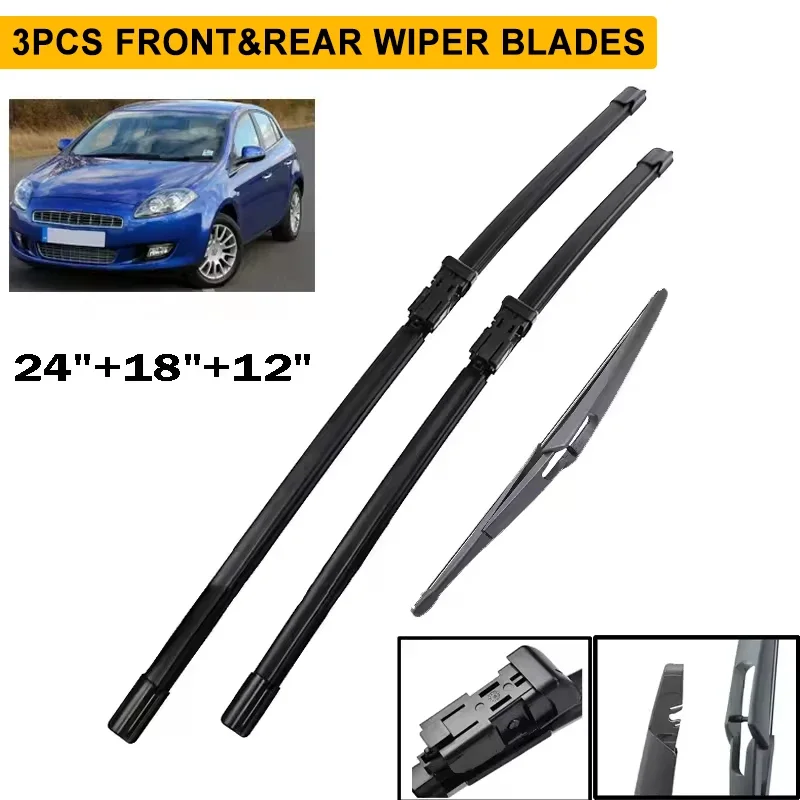Wiper Front & Rear Wiper Blades Set For Fiat Bravo 2007 - 2013 Windshield Windscreen Window Rain Brush 24"+18"+12"
Wiper Front & Rear Wiper Blades Set For Fiat Bravo 2007 - 2013 Windshield Windscreen Window Rain Brush 24"+18"+12"