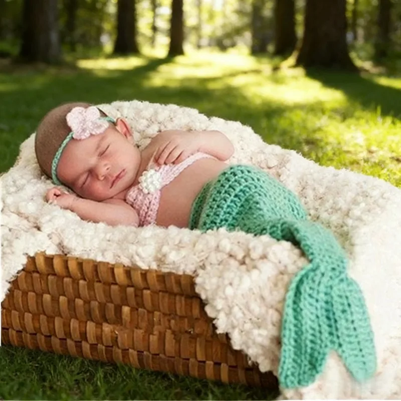 Baby Knitted Mermaid Outfit Light Blue Newborn Photography Clothing Headwear Top Fish Tail Three Piece Set Studio Photo Props
Baby Knitted Mermaid Outfit Light Blue Newborn Photography Clothing Headwear Top Fish Tail Three Piece Set Studio Photo Props