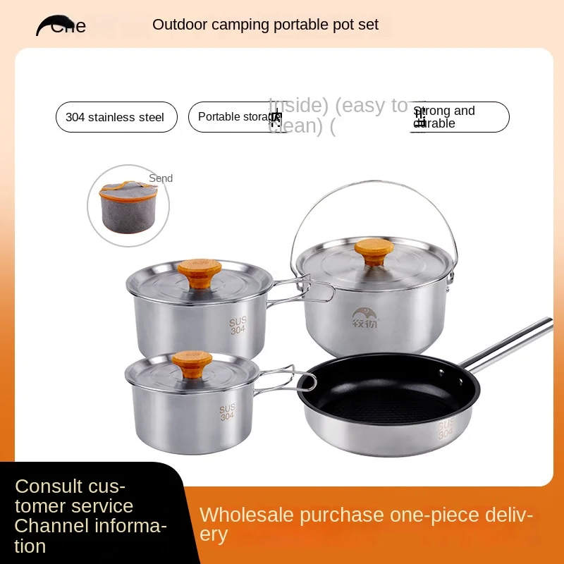 Outdoor camping set of pots and pans portable tableware picnic cookware cassette cooker
Outdoor camping set of pots and pans portable tableware picnic cookware cassette cooker