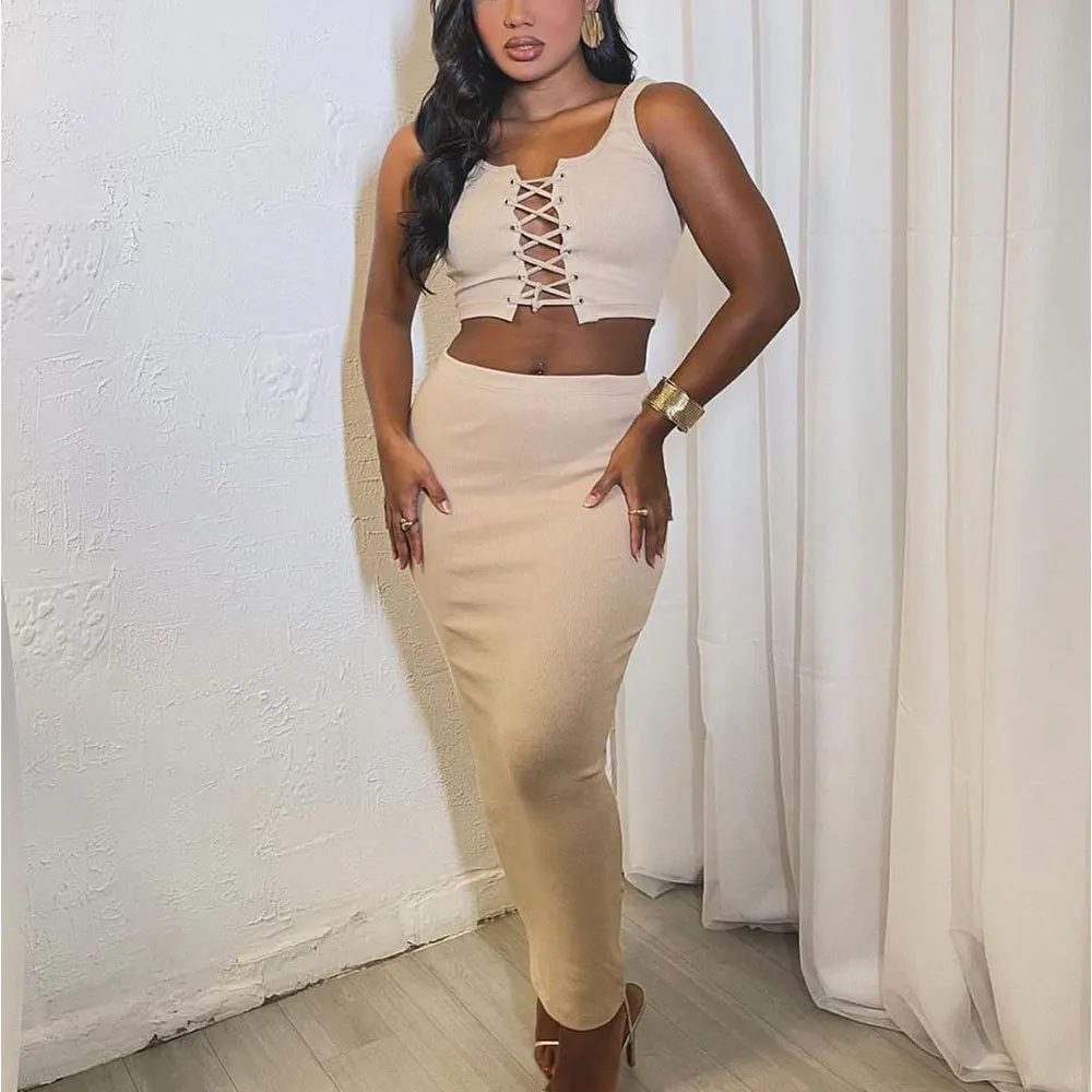 SKMY 2025 Autumn New Elastic Knitted Sleeveless Tank Top Hip Wrapping Long Skirt Set Two Piece Outfits Y2k Clothes Women
SKMY 2025 Autumn New Elastic Knitted Sleeveless Tank Top Hip Wrapping Long Skirt Set Two Piece Outfits Y2k Clothes Women