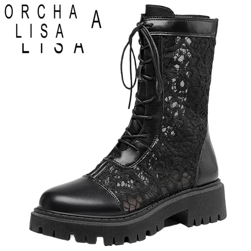 ORCHA LISA/женские летние ботинки с круглым носком на толстом каблуке, дышащая кружевная сетка на шнуровке, размер 35–45, черные, милые, весенние, S3318
ORCHA LISA/женские летние ботинки с круглым носком на толстом каблуке, дышащая кружевная сетка на шнуровке, размер 35–45, черные, милые, весенние, S3318