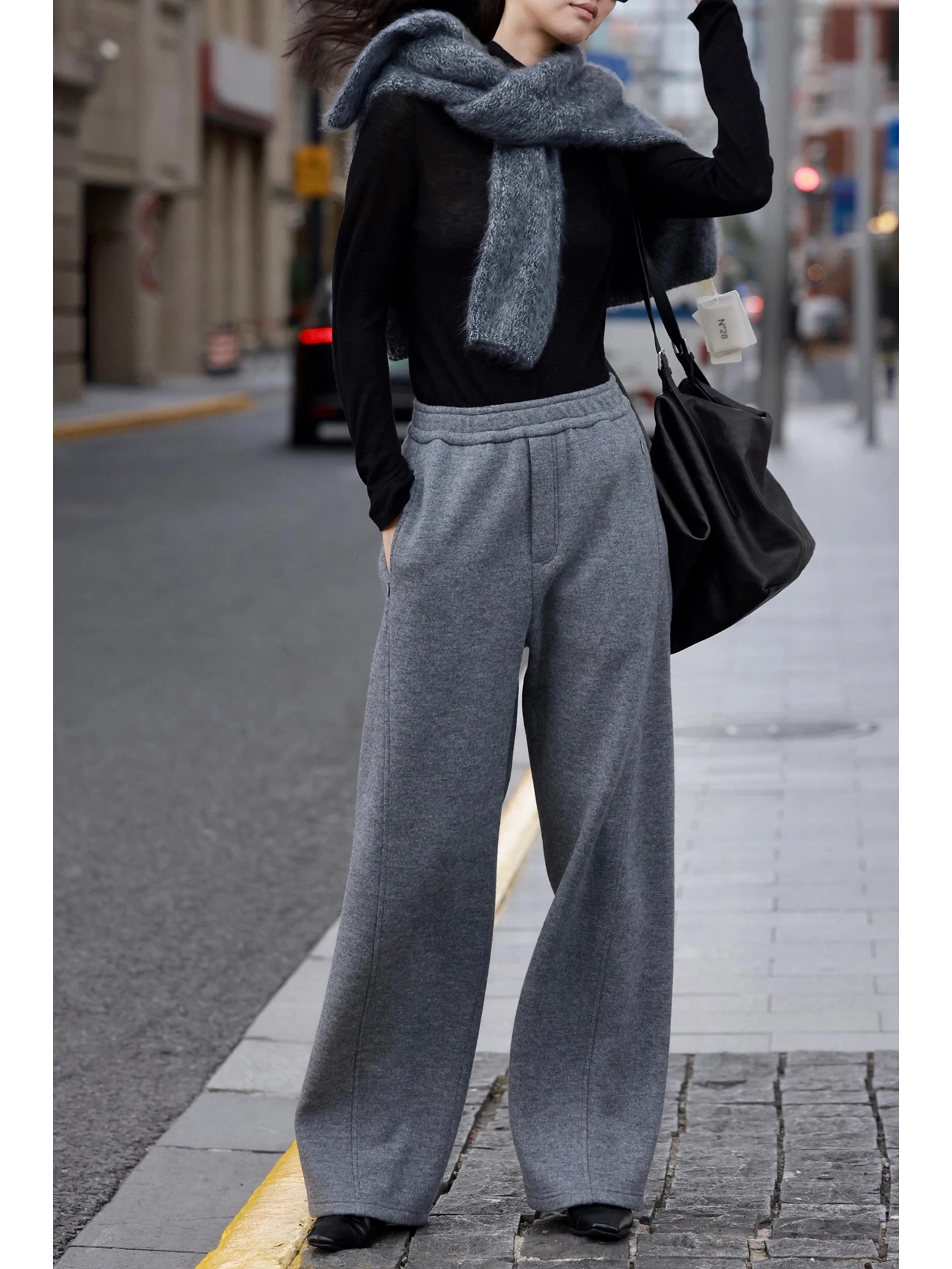 FANNIU Autumn Winter ey Wool Wide Leg Pants Zipper ket Loose Drapey Tweed Sweatpants Casual Asymmetrical Sle Ladies
FANNIU Autumn Winter ey Wool Wide Leg Pants Zipper ket Loose Drapey Tweed Sweatpants Casual Asymmetrical Sle Ladies