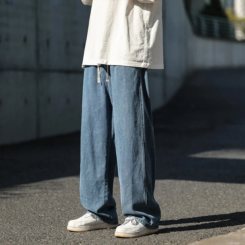 Oversized 5XL Men's Wide-leg Jeans Spring New Black Gray Fashion Baggy Streetwear Pants Casual Simple Straight Denim Trousers
Oversized 5XL Men's Wide-leg Jeans Spring New Black Gray Fashion Baggy Streetwear Pants Casual Simple Straight Denim Trousers