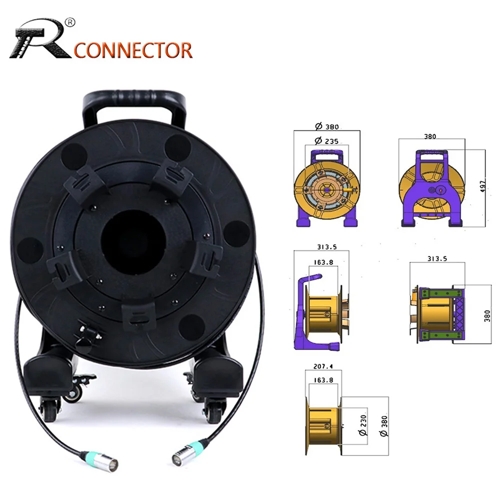 Professional RJ45 Cat.5E Outdoor with Shielded Ethercon Ethernet Network Extension Cord with PCD380 Cable Reel Drum with Wheel
Professional RJ45 Cat.5E Outdoor with Shielded Ethercon Ethernet Network Extension Cord with PCD380 Cable Reel Drum with Wheel