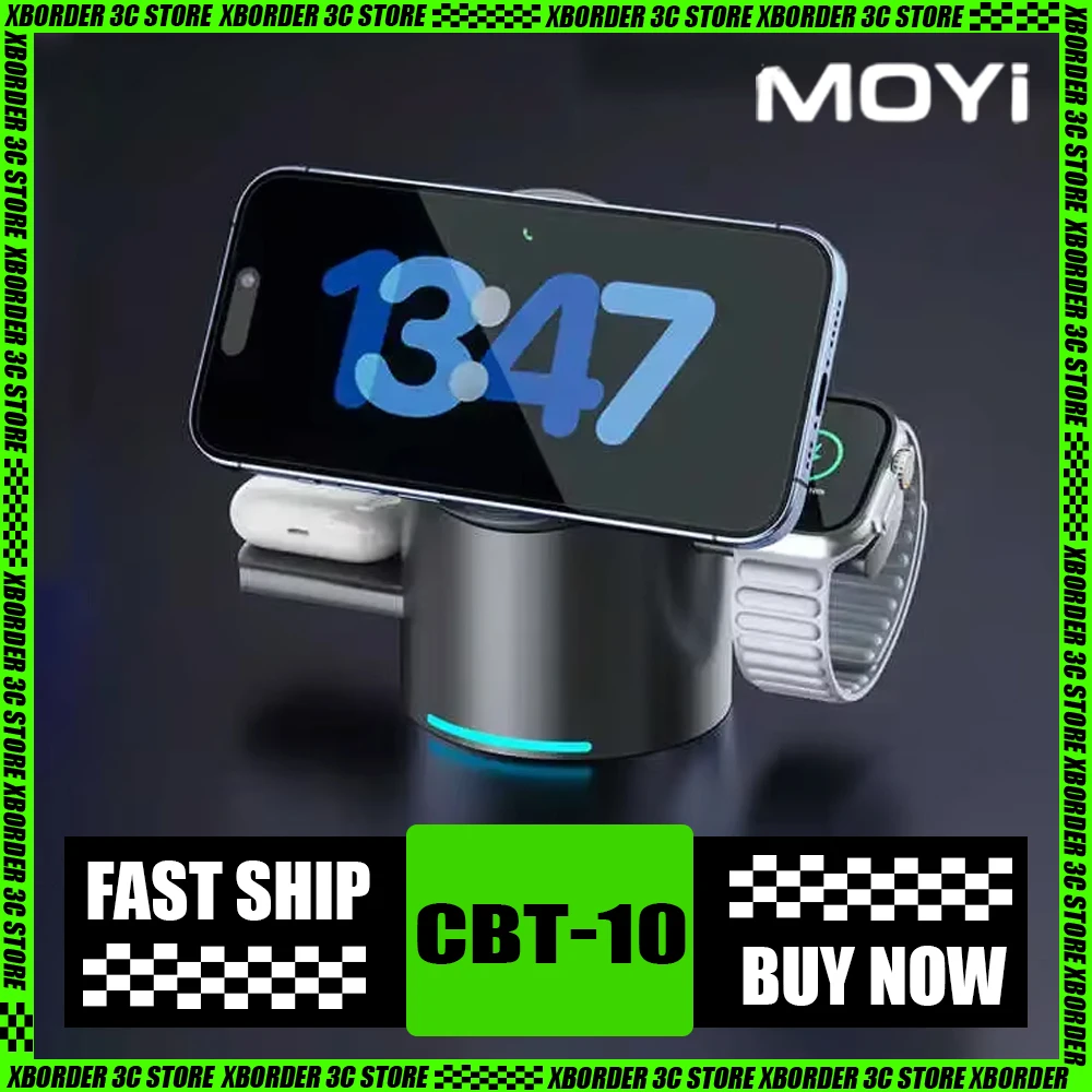 MOYI Qi2 3-in-1 Wireless Charger Magnetic Fast Charging for IPhone IWatch Airpods Wireless Charger Metal Case Three-dimensional
MOYI Qi2 3-in-1 Wireless Charger Magnetic Fast Charging for IPhone IWatch Airpods Wireless Charger Metal Case Three-dimensional