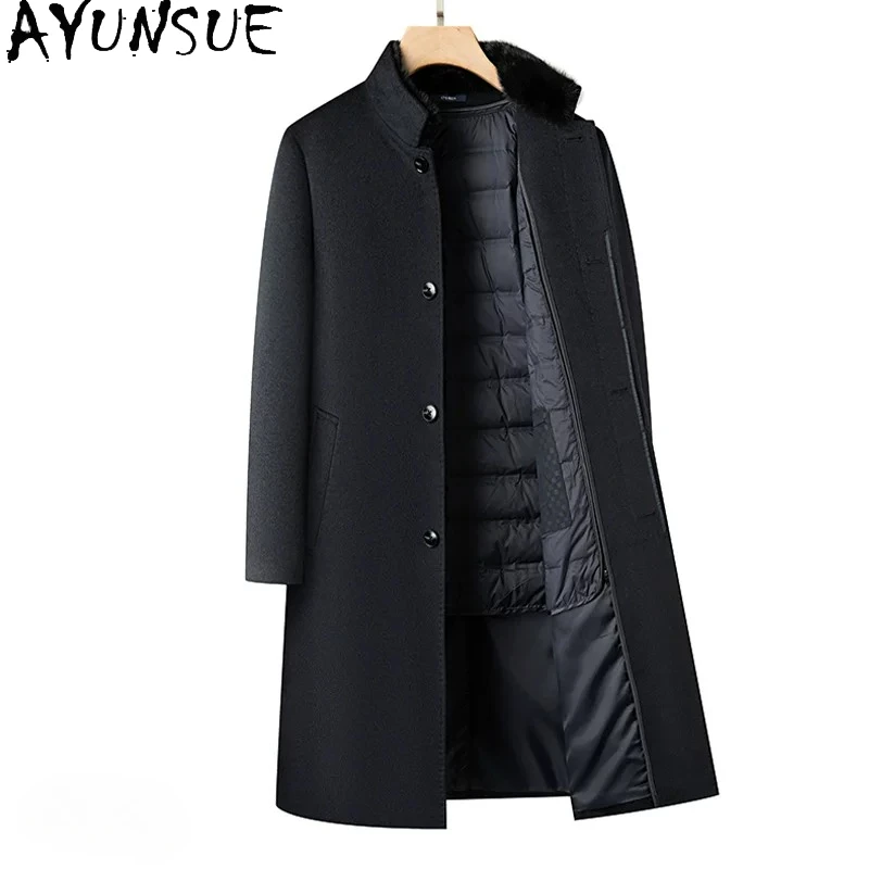 AYUNSUE Luxury 80% Wool Coats for Men Autumn Winter Warm Goose Down Liner Jacket Man Long Coat Cashmere Jackets Mink Fur Collar
AYUNSUE Luxury 80% Wool Coats for Men Autumn Winter Warm Goose Down Liner Jacket Man Long Coat Cashmere Jackets Mink Fur Collar
