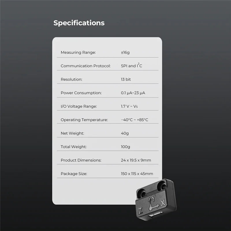 Датчик компенсации вибрации Creality ADXL345 для Sonic Pad Точное распознавание управления Уменьшение звона Прочный Простота в использовании
Датчик компенсации вибрации Creality ADXL345 для Sonic Pad Точное распознавание управления Уменьшение звона Прочный Простота в использовании