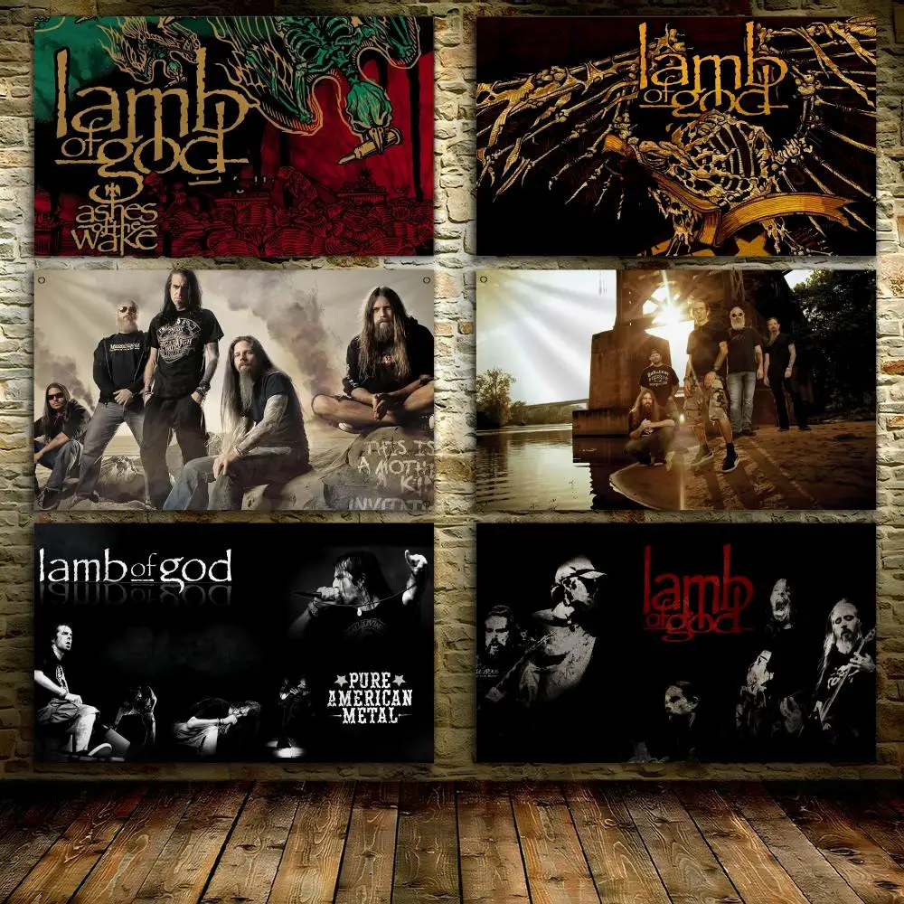 L-LAMB OF GODS Rock Band Flags 3x5 Ft Custom Banner For Garage Door Room Decor Wall Out Decoration With Metal Buckle
L-LAMB OF GODS Rock Band Flags 3x5 Ft Custom Banner For Garage Door Room Decor Wall Out Decoration With Metal Buckle