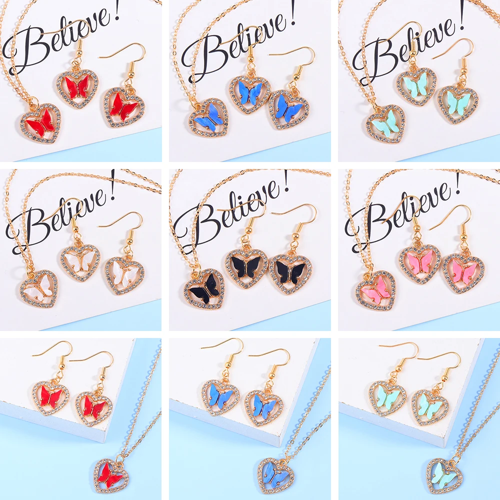 3Pcs Korean Colorful Acrylic Love Rhinestone Butterfly Animal Earrings Necklace Jewelry Set for Women Sweet Jewelry Party Gifts
3Pcs Korean Colorful Acrylic Love Rhinestone Butterfly Animal Earrings Necklace Jewelry Set for Women Sweet Jewelry Party Gifts