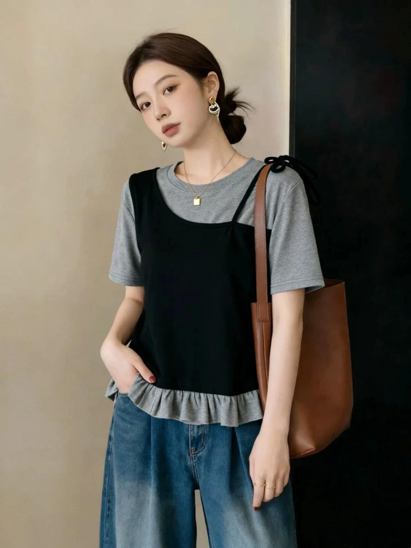 Slimming Fashionable Short Sleeve T-Shirt Women's Summer Base Shirt Large Size PPMM Creative Pattern Korean Style Commute Wind
Slimming Fashionable Short Sleeve T-Shirt Women's Summer Base Shirt Large Size PPMM Creative Pattern Korean Style Commute Wind