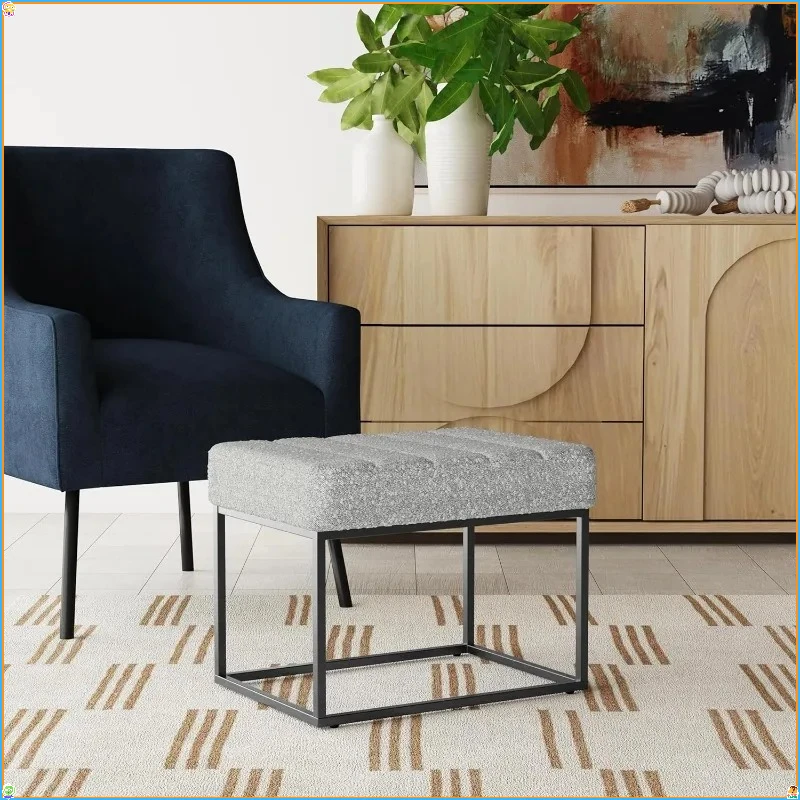 Small Channel Tufted Ottoman Cream Boucle - With Gray Yarns, Compact Footstool for Living Room & Bedroom
Small Channel Tufted Ottoman Cream Boucle - With Gray Yarns, Compact Footstool for Living Room & Bedroom