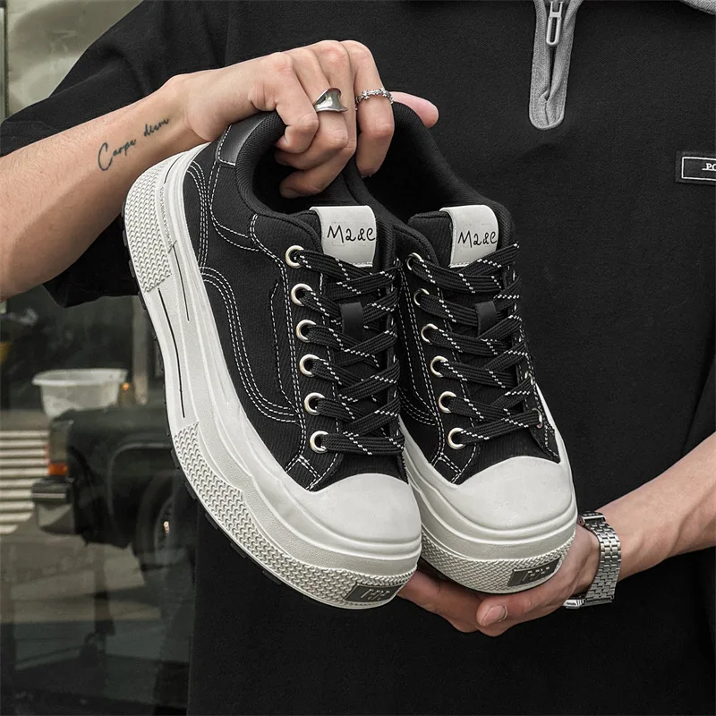 Men's Canvas Platform Sneakers Casual Thick Sole Skate Shoes Streetwear Trend Non-slip Breathable Couple Daily Walking Footwear
Men's Canvas Platform Sneakers Casual Thick Sole Skate Shoes Streetwear Trend Non-slip Breathable Couple Daily Walking Footwear