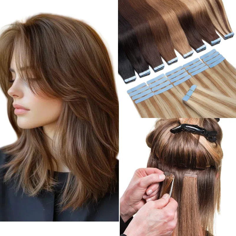 Efficient Shipping 20pcs/pack 100% Human Hair Tape In Extensions 12-26 Inch Wholesale Price For Bulk Orders
Efficient Shipping 20pcs/pack 100% Human Hair Tape In Extensions 12-26 Inch Wholesale Price For Bulk Orders