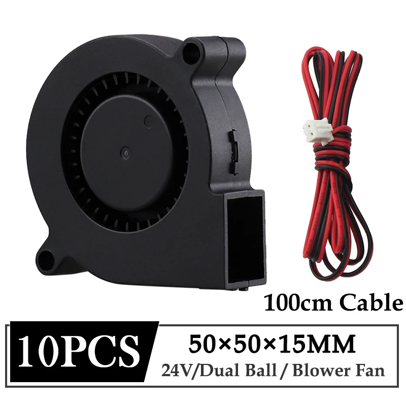 10Pcs/Lot Gdstime DC 24V 50x15mm Blower Fan 50mm Dual Ball Bearing 100cm Wire 5015 3D Printer Cooling Fan 5CM Turbo Blower
10Pcs/Lot Gdstime DC 24V 50x15mm Blower Fan 50mm Dual Ball Bearing 100cm Wire 5015 3D Printer Cooling Fan 5CM Turbo Blower