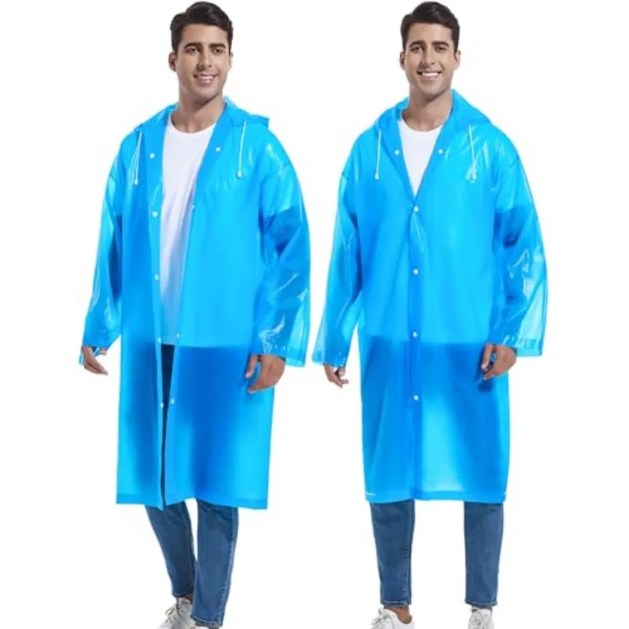 2-Pack Reusable Rain Ponchos for Adults, Raincoats Emergency for Women/Men with Drawstring and Sleeves
2-Pack Reusable Rain Ponchos for Adults, Raincoats Emergency for Women/Men with Drawstring and Sleeves