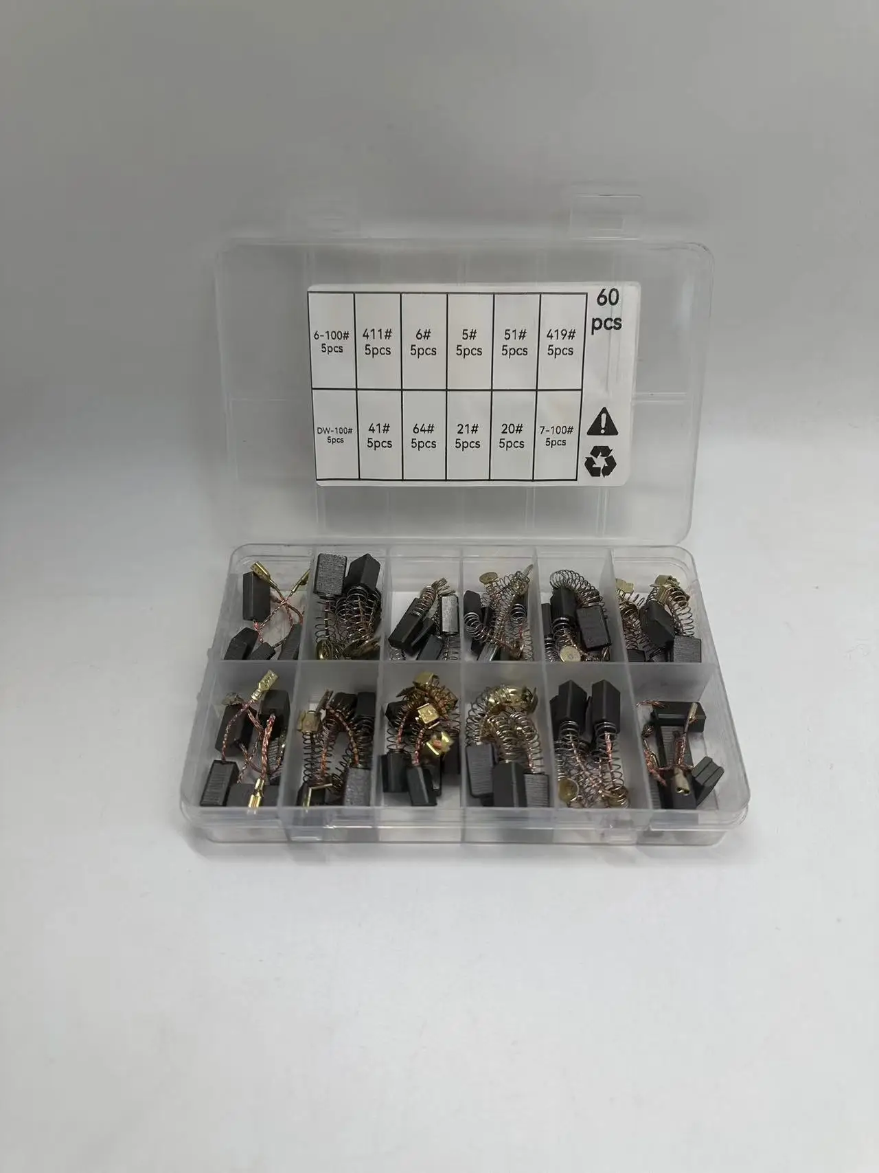 Набор угольных щеток из 60 предметов, 12 технических характеристик — металл, проволока из оксида меди, противоскользящие канавки, износостойкий — идеально подходит для ремонта и обслуживания электроинструментов
Набор угольных щеток из 60 предметов, 12 технических характеристик — металл, проволока из оксида меди, противоскользящие канавки, износостойкий — идеально подходит для ремонта и обслуживания электроинструментов