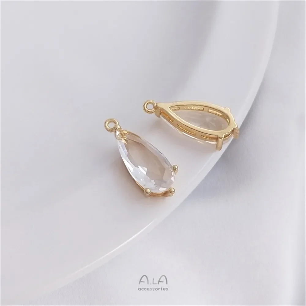 14K Gold Plating Zircon long water drop pendant handmade DIY necklace, bracelet, pendant, earring, stud, pendant accessories
14K Gold Plating Zircon long water drop pendant handmade DIY necklace, bracelet, pendant, earring, stud, pendant accessories