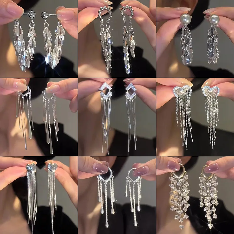Personality Boy Exquisite Flash Diamond Long Earrings, Temperament Fashion Muse Earrings
Personality Boy Exquisite Flash Diamond Long Earrings, Temperament Fashion Muse Earrings