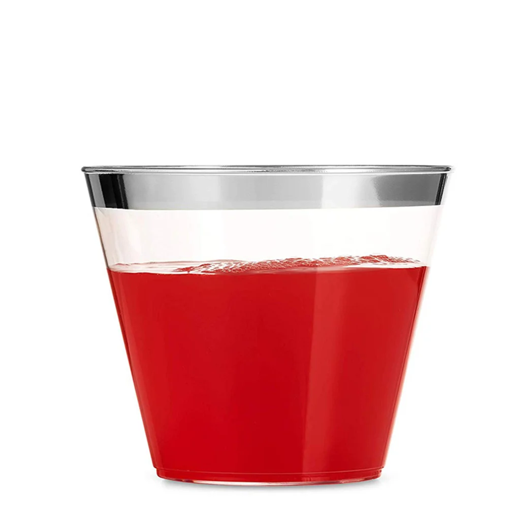 50Pcs Disposable Plastic Cups Large Capacity Hot Stamping Brim Ideal for Wedding Birthday Family Gatherings Silver
50Pcs Disposable Plastic Cups Large Capacity Hot Stamping Brim Ideal for Wedding Birthday Family Gatherings Silver