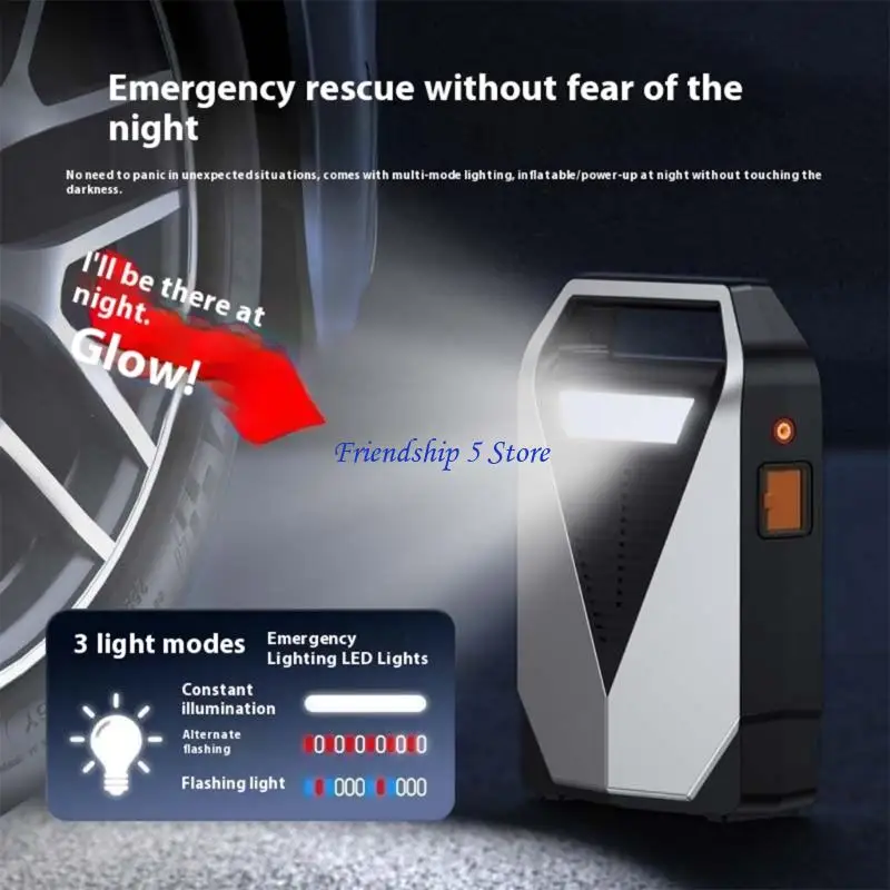 T8WC 12000/14800mAh 150PSI 2000A Car Jumping Starter Air Pumping with Light Digital Tire Inflator for Motorcycle Accessories
T8WC 12000/14800mAh 150PSI 2000A Car Jumping Starter Air Pumping with Light Digital Tire Inflator for Motorcycle Accessories