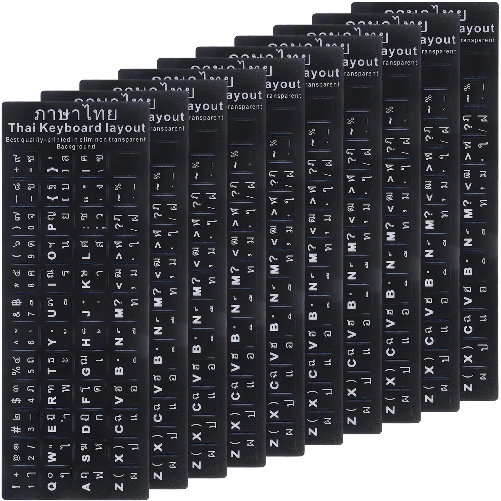 Thai Keyboard Stickers 10 Pcs Replacement Skin Computer Covers Typing for Keyboards Students Universal PVC Long Lasting Foreign
Thai Keyboard Stickers 10 Pcs Replacement Skin Computer Covers Typing for Keyboards Students Universal PVC Long Lasting Foreign