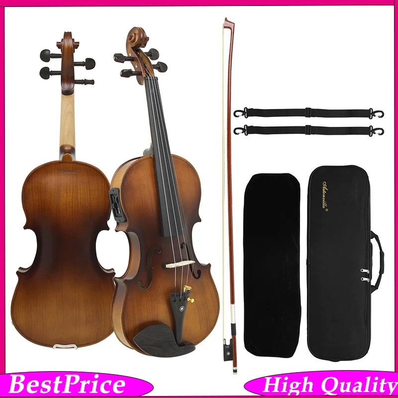 AV-E320 Electric Acoustic Violin – Basswood Body Ebony Fittings EQ System, Antique Brown Finish, Case & Octagonal Bow – 4/4 Size
AV-E320 Electric Acoustic Violin – Basswood Body Ebony Fittings EQ System, Antique Brown Finish, Case & Octagonal Bow – 4/4 Size