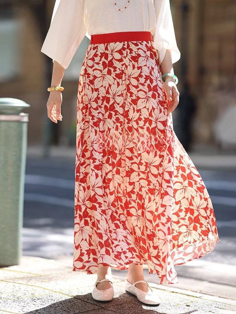 WinnieTang 00% Silk 9 Momme Maple Le Print Asymmetrical High Waist A-Line Skirt Long Dr Urban Commute Daily Ocn
WinnieTang 00% Silk 9 Momme Maple Le Print Asymmetrical High Waist A-Line Skirt Long Dr Urban Commute Daily Ocn