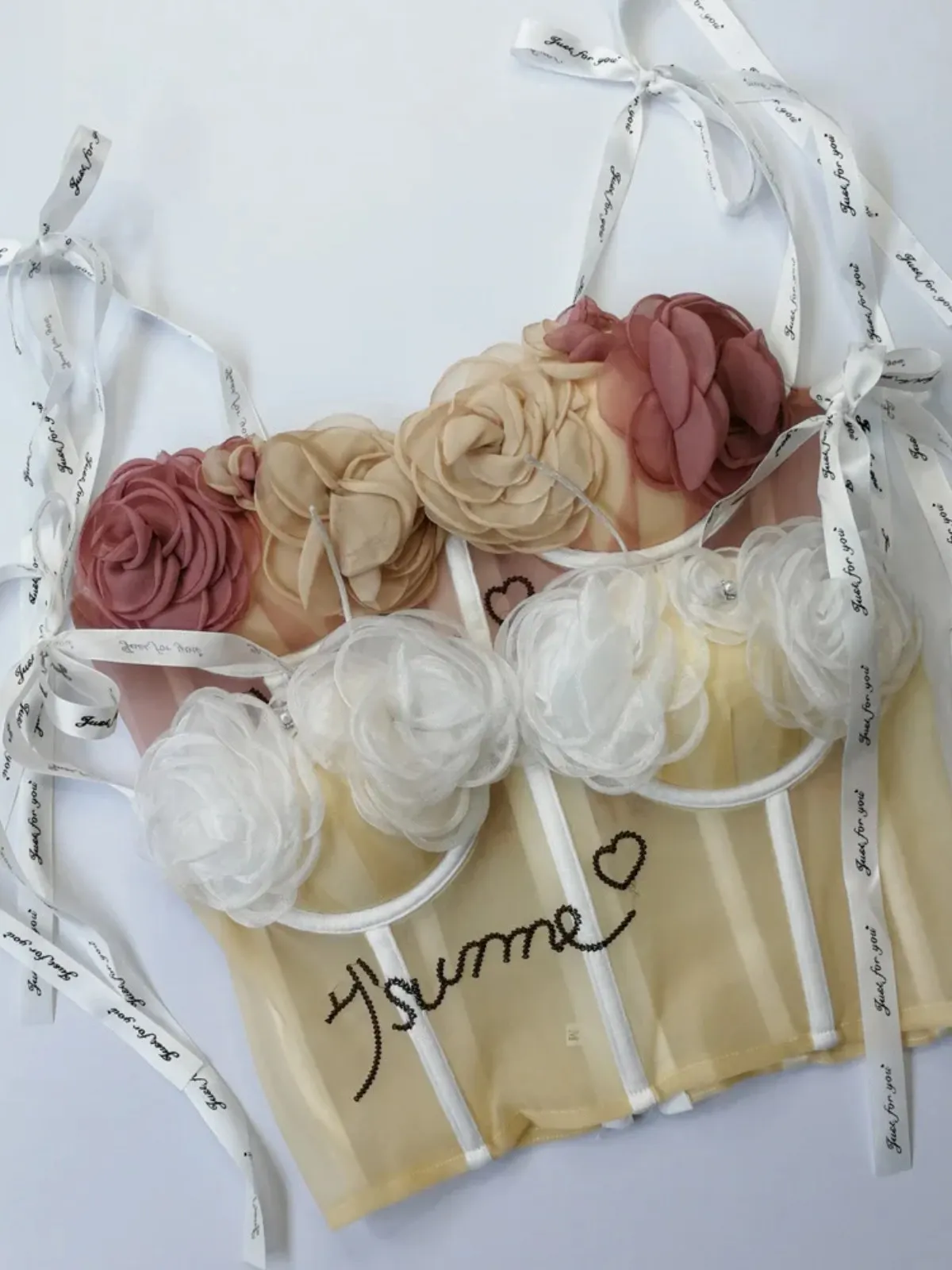 ssTss Sexy Tie Up Strap Fairy 3D Flowers Bustier Camis for Women Sweet Color Match See Through Mesh Fish Bone Push Up Corset Bra
ssTss Sexy Tie Up Strap Fairy 3D Flowers Bustier Camis for Women Sweet Color Match See Through Mesh Fish Bone Push Up Corset Bra