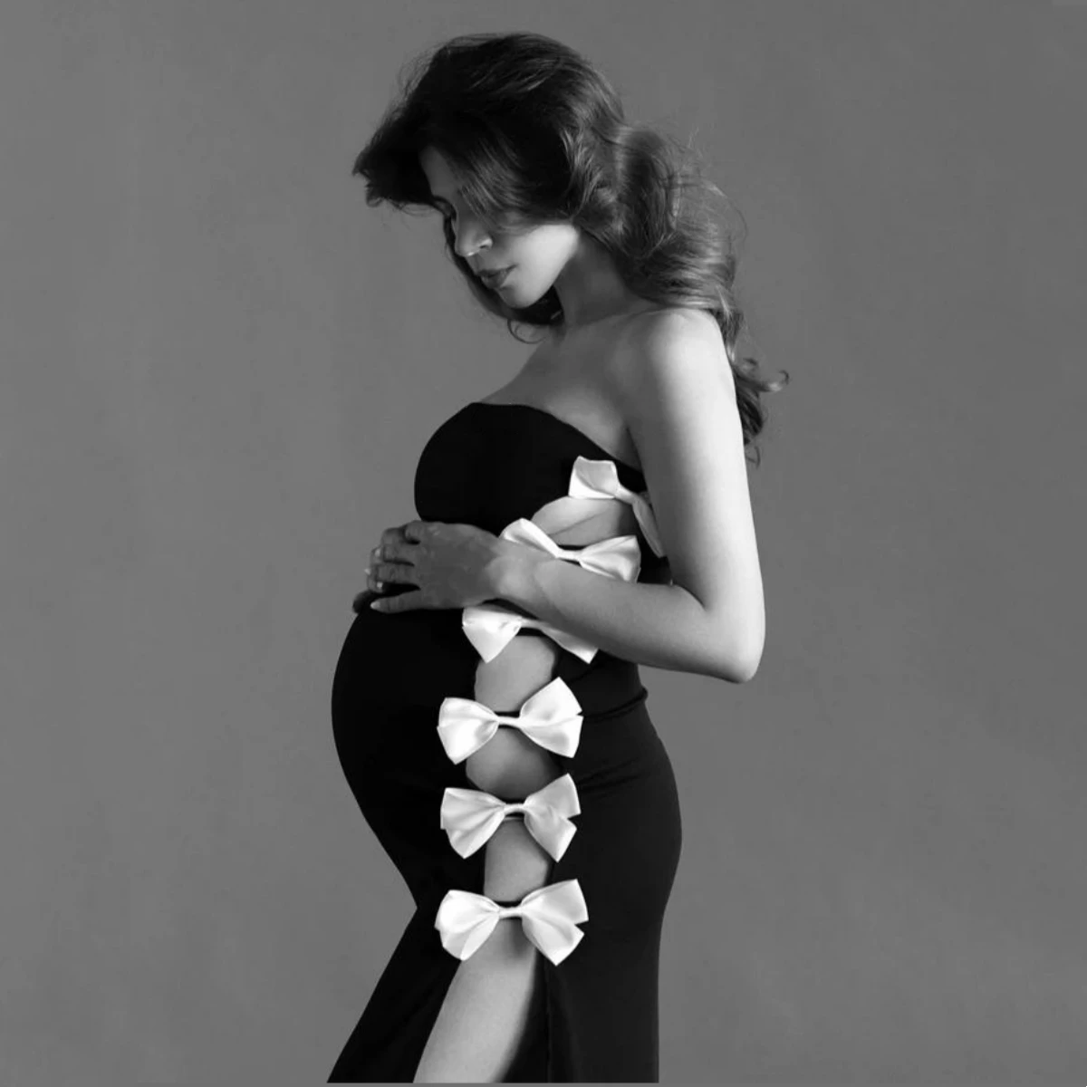 Fashion Bow Bandeau Maternity Dresses Hollow Out Sexy Baby Shower Dresses Pregnancy Photography Outfit
Fashion Bow Bandeau Maternity Dresses Hollow Out Sexy Baby Shower Dresses Pregnancy Photography Outfit