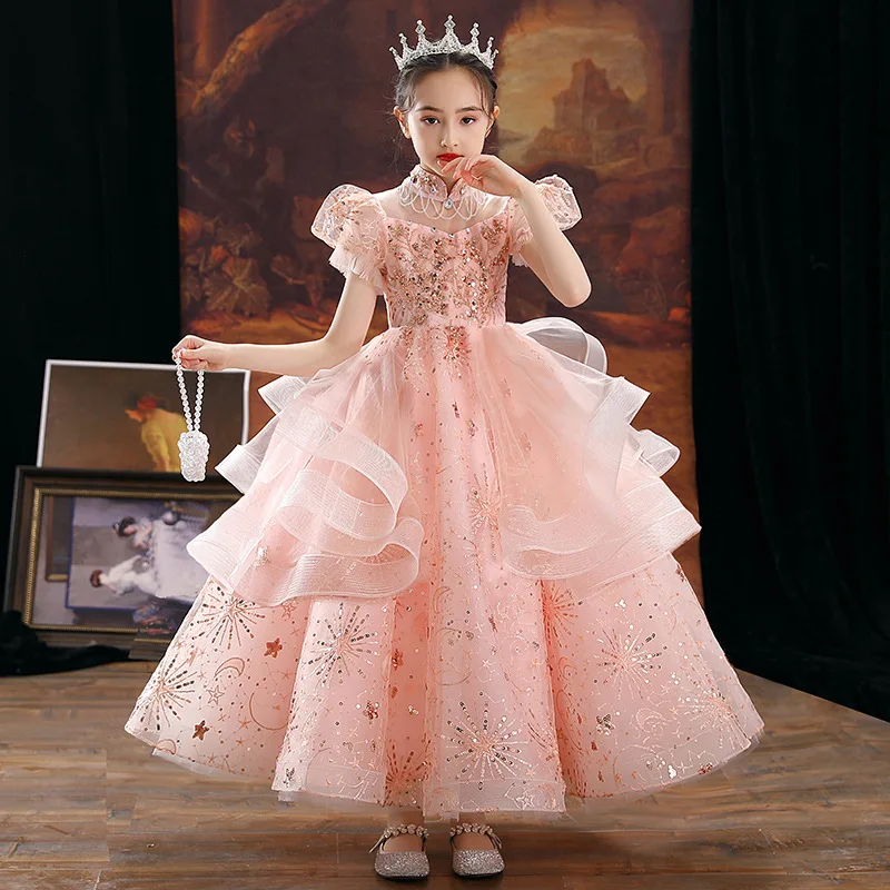 Formal Pink Lace Flower Girl Dresses for Wedding Beads Sequin Kids First Communion Gown Vestidos Christmas Princess Costume
Formal Pink Lace Flower Girl Dresses for Wedding Beads Sequin Kids First Communion Gown Vestidos Christmas Princess Costume