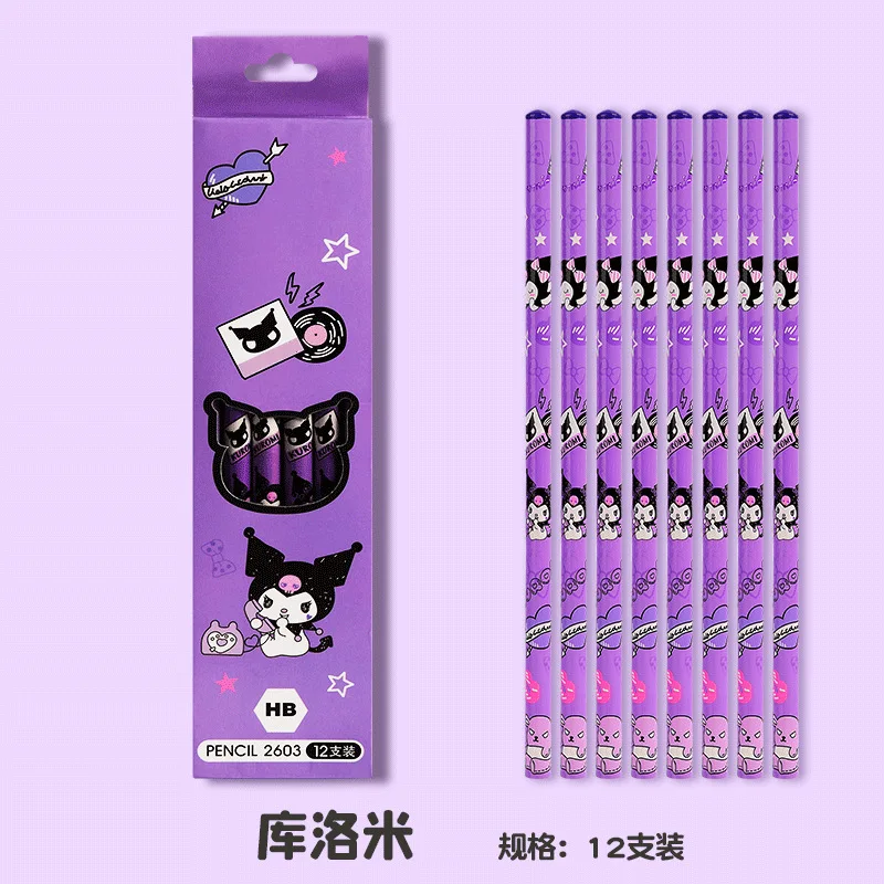 12 Pencils/Box Melody Kuromi Cinnamoroll HB Black Writing and Drawing Pencil Elementary School Stationery Children's Day Gift
12 Pencils/Box Melody Kuromi Cinnamoroll HB Black Writing and Drawing Pencil Elementary School Stationery Children's Day Gift