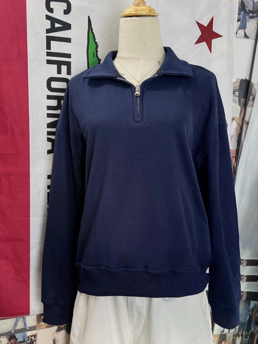 Navy Classic Woman's Sweatshirt Woman Zipper Half Open Collar Long Sleeve Simple Pullover Autumn Casual Vintage pull Hoodie
Navy Classic Woman's Sweatshirt Woman Zipper Half Open Collar Long Sleeve Simple Pullover Autumn Casual Vintage pull Hoodie