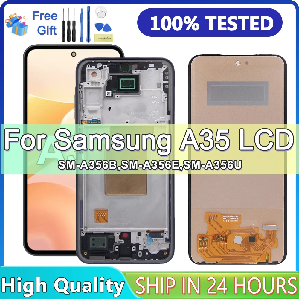 AAA + качественный ЖК-дисплей для Samsung A35 A356B A356E A356U, сенсорный экран с рамкой, для Samsung A35 5G LCD
AAA + качественный ЖК-дисплей для Samsung A35 A356B A356E A356U, сенсорный экран с рамкой, для Samsung A35 5G LCD