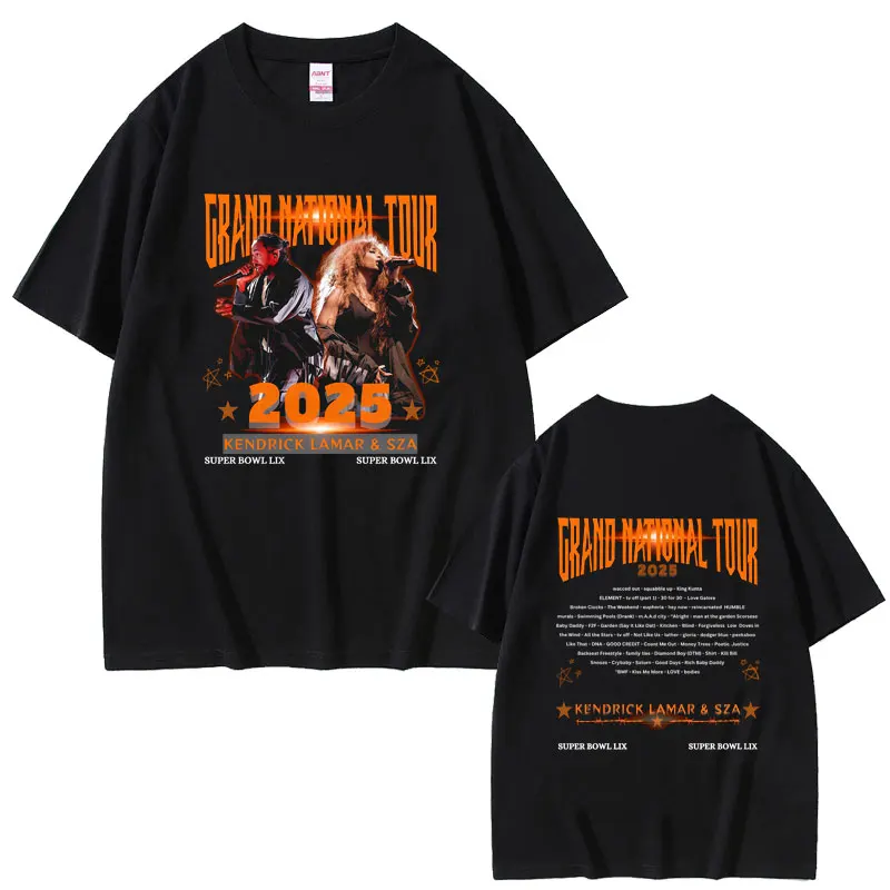 Rapper Kendrick Lamar SZA Grand National Tour 2025 T-shirt Men Women Fashion Hip Hop Oversized T Shirts Male Casual Cotton Tees
Rapper Kendrick Lamar SZA Grand National Tour 2025 T-shirt Men Women Fashion Hip Hop Oversized T Shirts Male Casual Cotton Tees