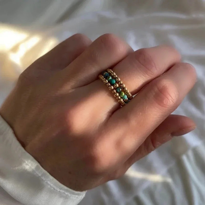 Vlen 18K Gold Plated Triple Stackable Rings Set Adjustable Beaded Jewelry for Women Elegant Elastic Rings Gift for Anniversary
Vlen 18K Gold Plated Triple Stackable Rings Set Adjustable Beaded Jewelry for Women Elegant Elastic Rings Gift for Anniversary