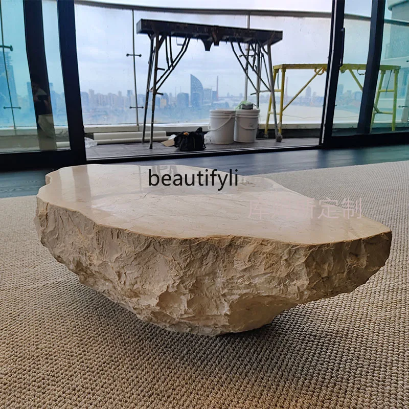 Natural travertine retro coffee table cave stone, light luxury designer broken effect retro tea table
Natural travertine retro coffee table cave stone, light luxury designer broken effect retro tea table
