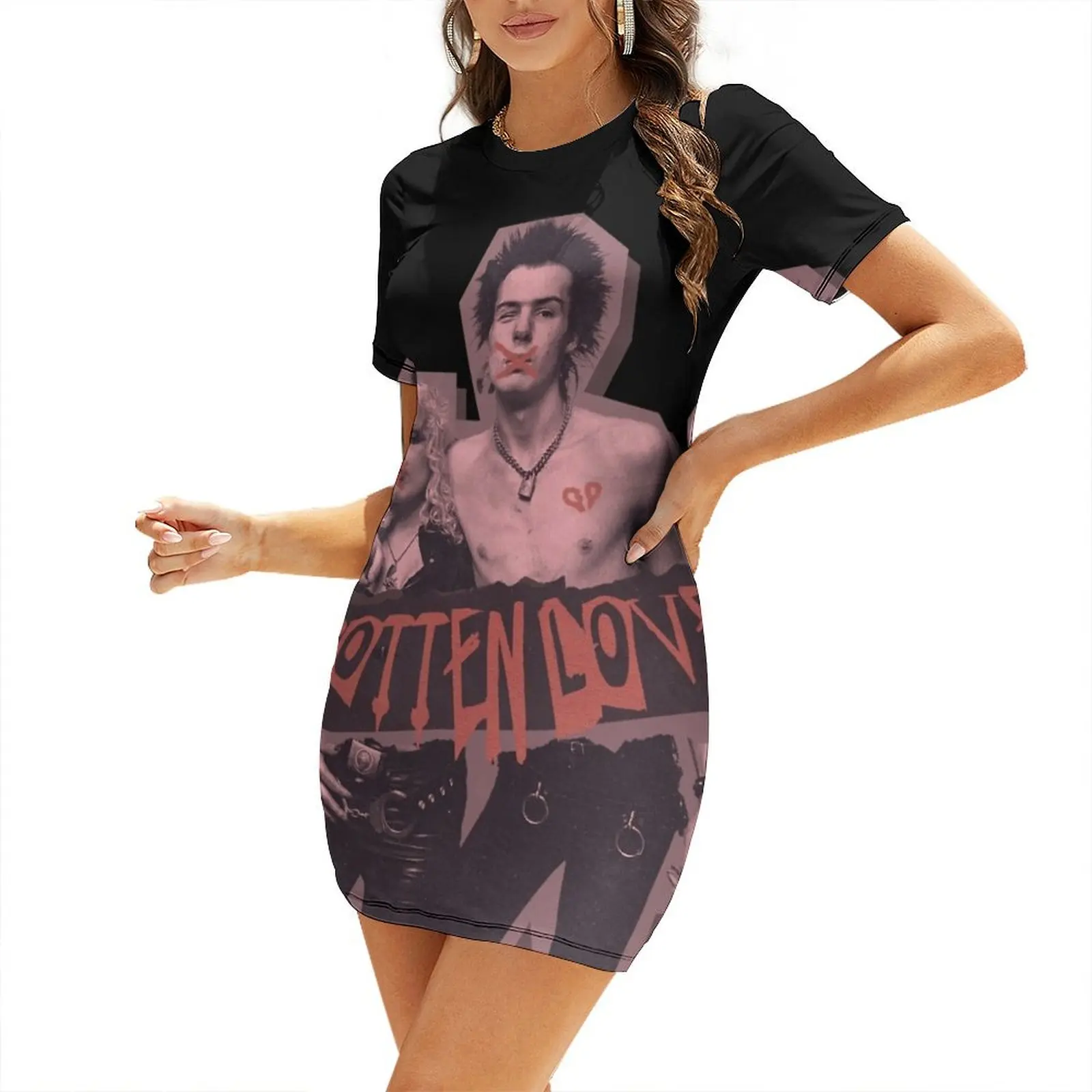 SID AND NANCY ROTTEN LOVE Short-Sleeved Dress evening dresses ladies dress party evening elegant luxury celebrity Dress
SID AND NANCY ROTTEN LOVE Short-Sleeved Dress evening dresses ladies dress party evening elegant luxury celebrity Dress