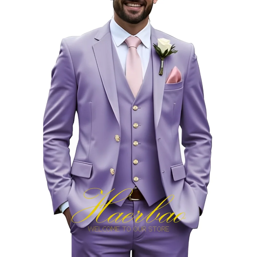 Formal Men's 3 Piece Suit Slim Fit Wedding Grooms Suits for Men Gold-Button Single Breasted Blazer Vest Pants Men Suit Set
Formal Men's 3 Piece Suit Slim Fit Wedding Grooms Suits for Men Gold-Button Single Breasted Blazer Vest Pants Men Suit Set