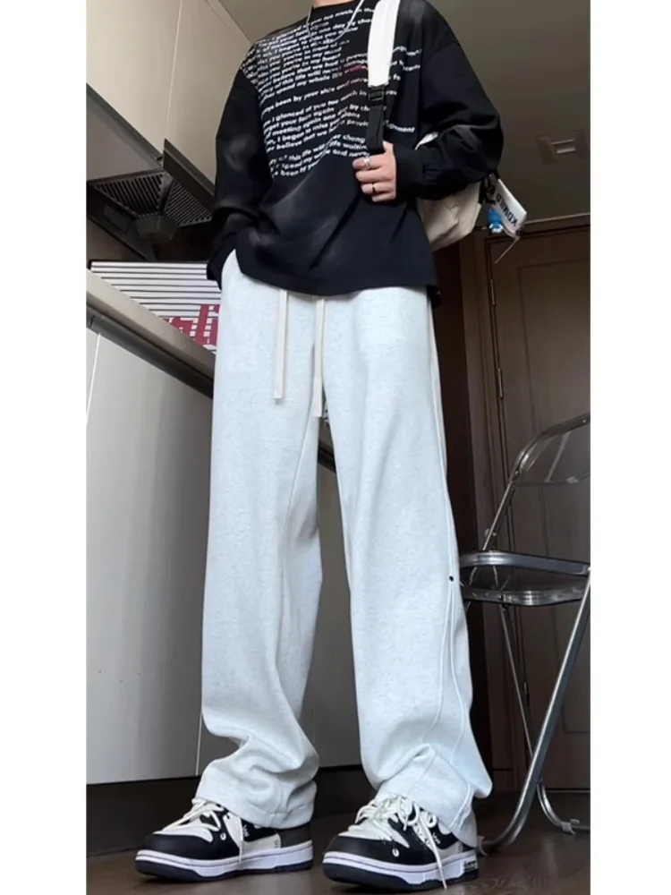Loose Fit Men's Grey Casual Sport Pants American Style Autumn Trendy Brand Sweatpants Elastic Waist Long Straight Leg
Loose Fit Men's Grey Casual Sport Pants American Style Autumn Trendy Brand Sweatpants Elastic Waist Long Straight Leg