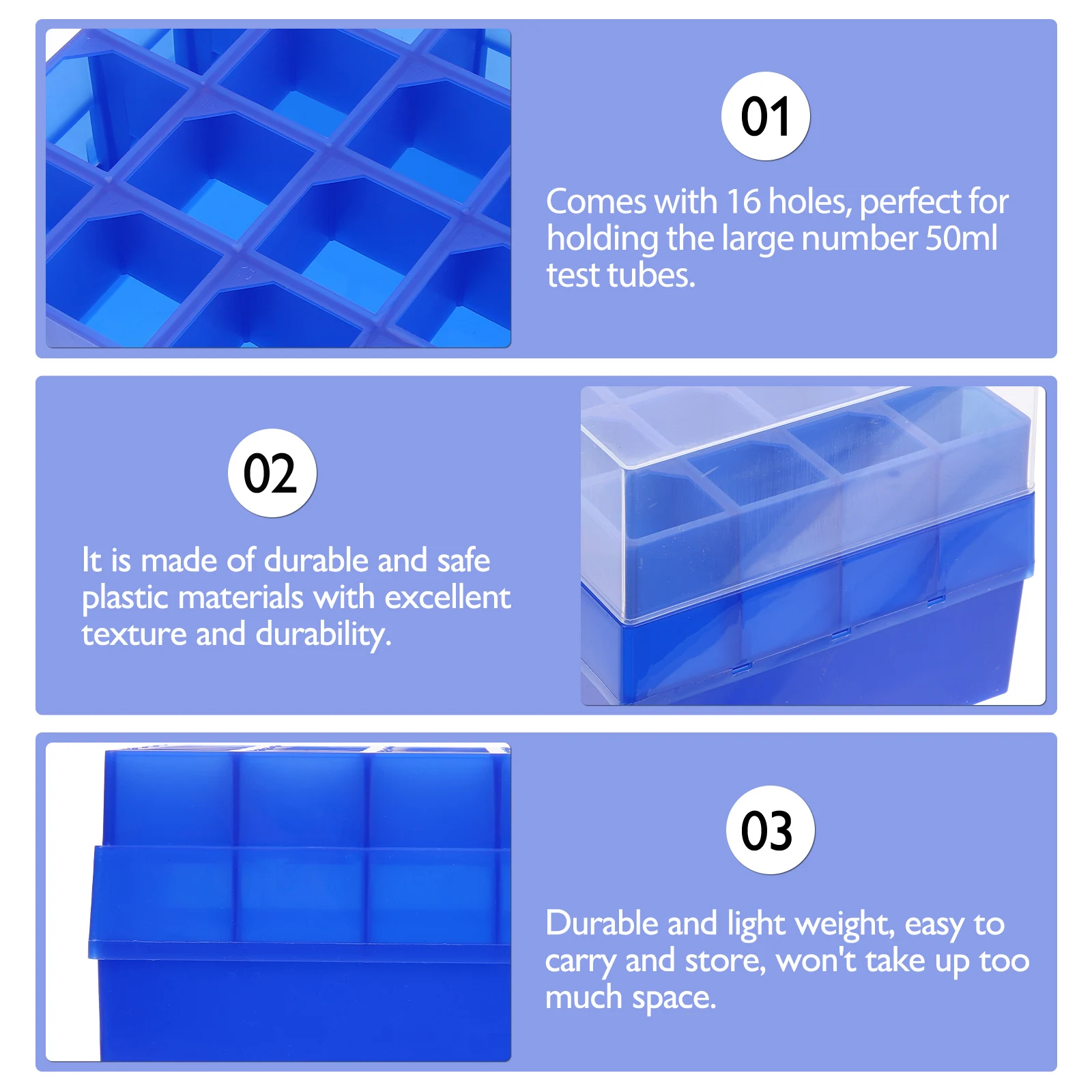 50Ml Freezer Storage Box Rack Plastic Test Holder Lab Freezing Organizer Numbered Compartments Cover
50Ml Freezer Storage Box Rack Plastic Test Holder Lab Freezing Organizer Numbered Compartments Cover