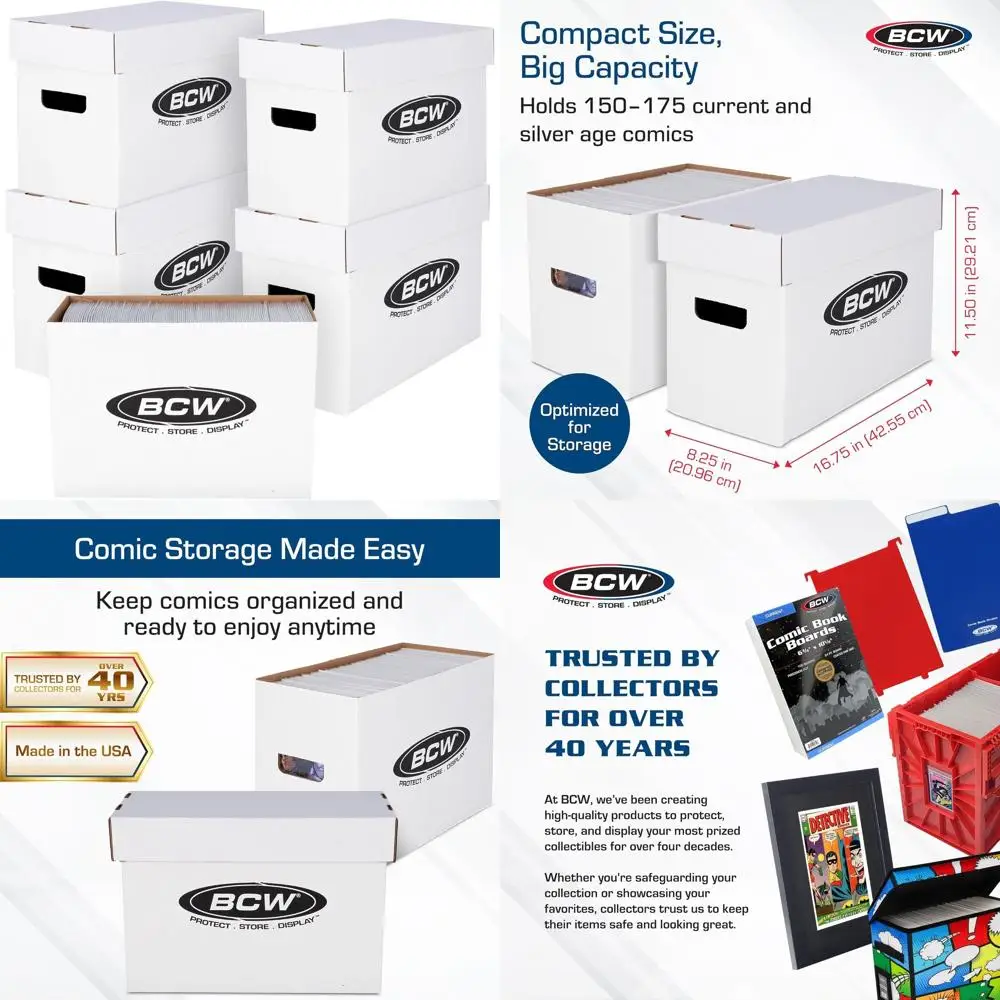 Набор из 5 коробок для хранения комиксов | Вмещает 150-175 комиксов Silver Age. | Складные и прочные, выдерживают до 200 фунтов
Набор из 5 коробок для хранения комиксов | Вмещает 150-175 комиксов Silver Age. | Складные и прочные, выдерживают до 200 фунтов