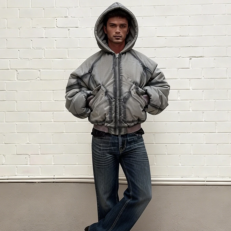 Новая зимняя теплая хлопковая одежда в европейско-американском стиле Y2K: модная уличная куртка с капюшоном на молнии для мужчин и женщин
Новая зимняя теплая хлопковая одежда в европейско-американском стиле Y2K: модная уличная куртка с капюшоном на молнии для мужчин и женщин