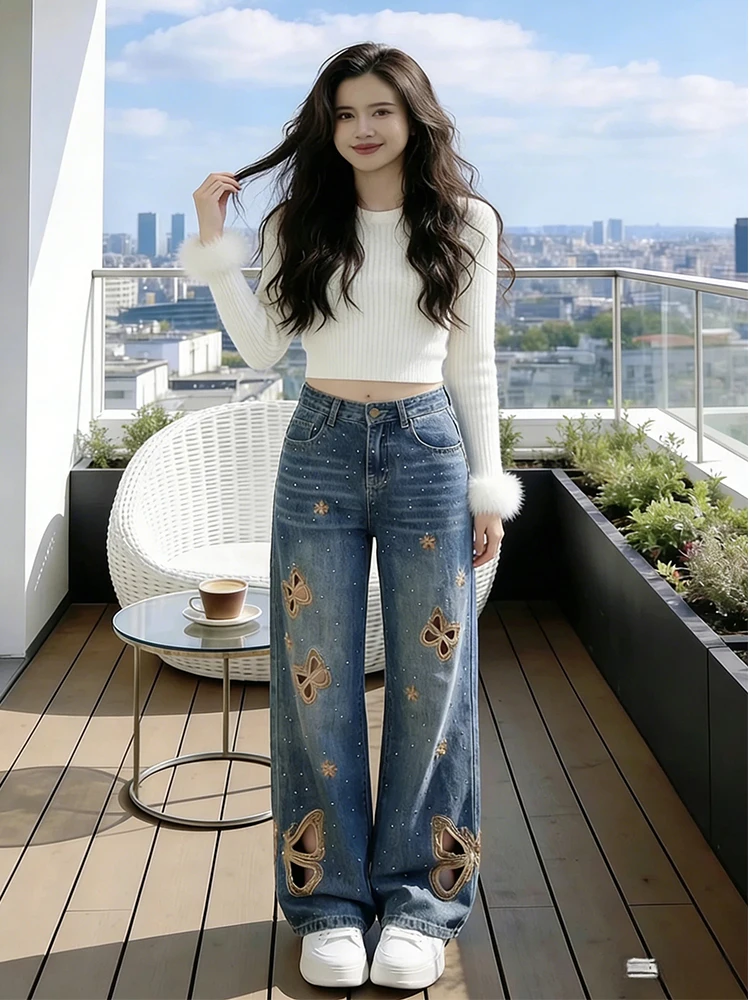 Heavy Embroidery Hollow out Straight Leg Jeans Women Summer High Waist Slim Fit Faionable Wide Leg Long Pants
Heavy Embroidery Hollow out Straight Leg Jeans Women Summer High Waist Slim Fit Faionable Wide Leg Long Pants
