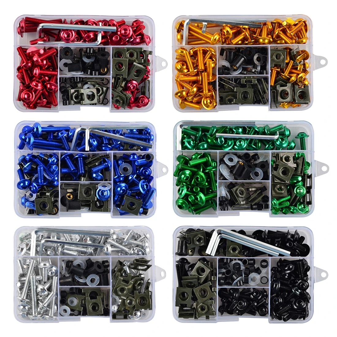 177Pcs Motorcycle Fairing Bolt Screw Nut Kit M6 M5 CNC Screws Alloy Fastener Clips Screw For Suzuki Yamaha Bmw Honda Kawasaki
177Pcs Motorcycle Fairing Bolt Screw Nut Kit M6 M5 CNC Screws Alloy Fastener Clips Screw For Suzuki Yamaha Bmw Honda Kawasaki