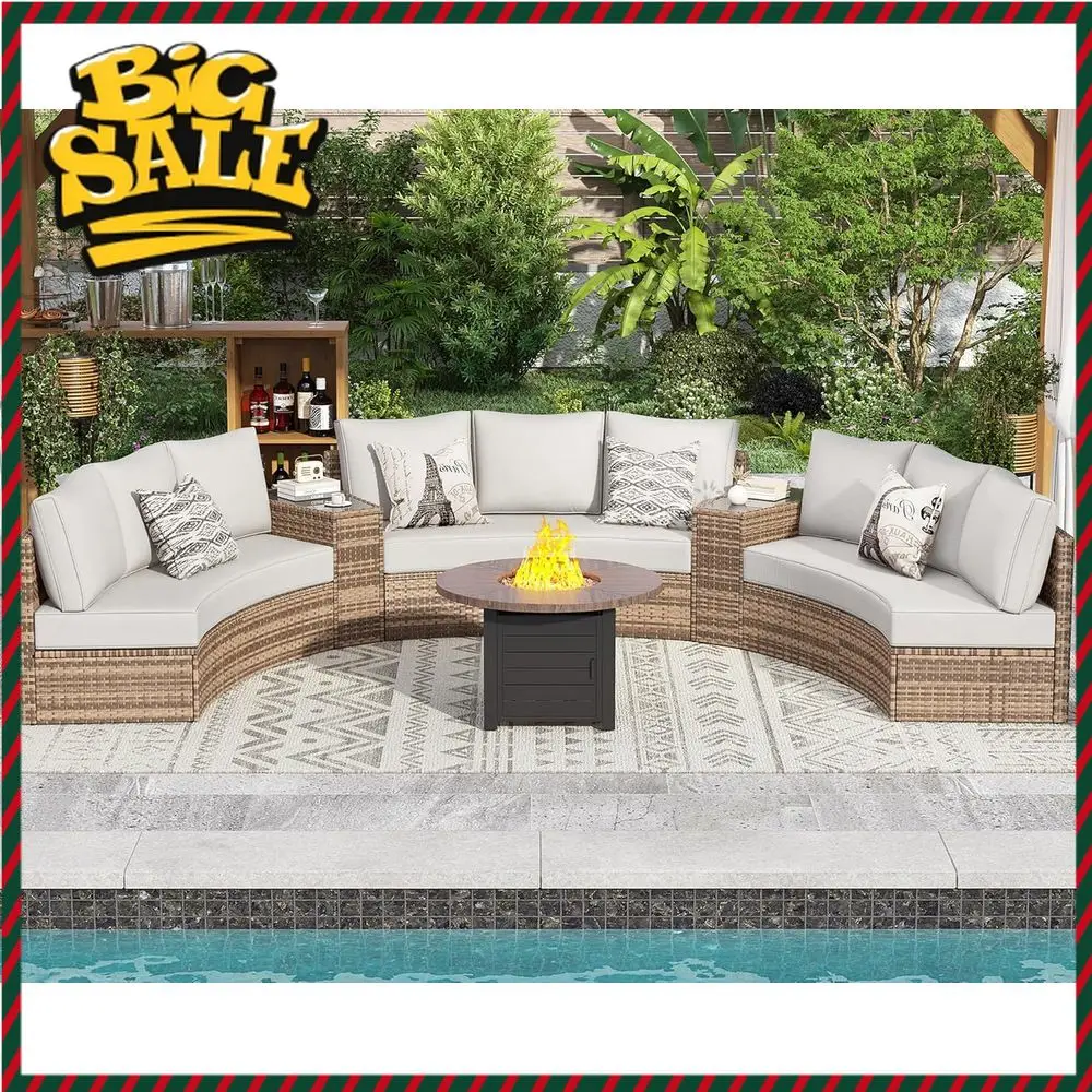 Bestseller11-Piece Outdoor Wicker Sectional Sofa Set with Storage Wedge Table, Weather-Resistant for Patio, Garden, or Deck, Bei
Bestseller11-Piece Outdoor Wicker Sectional Sofa Set with Storage Wedge Table, Weather-Resistant for Patio, Garden, or Deck, Bei