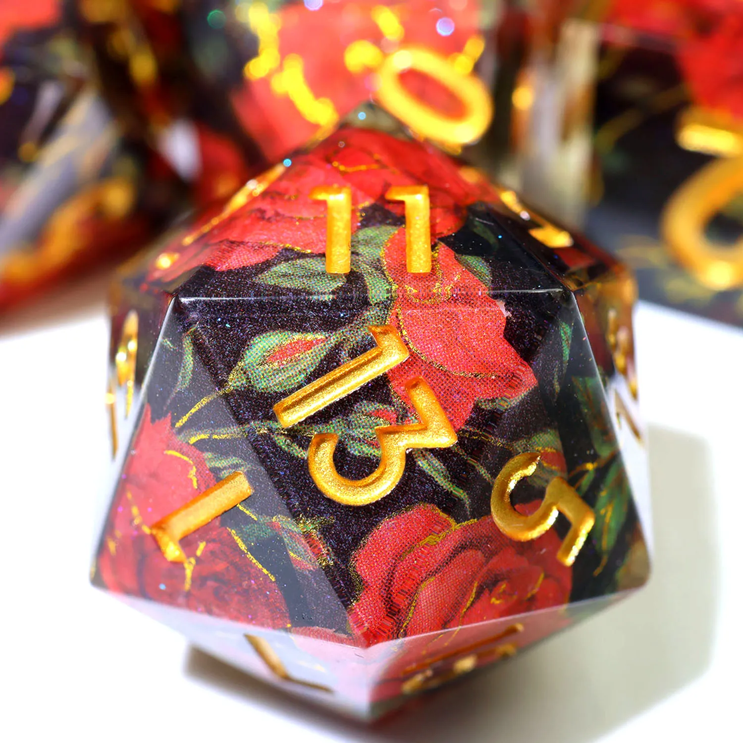Polyhedral DND Dice Set,Full Wrapped Red Rose Resin Dice,TTRPG Role Playing Games Accessories for Dungeons and Dragons-F11
Polyhedral DND Dice Set,Full Wrapped Red Rose Resin Dice,TTRPG Role Playing Games Accessories for Dungeons and Dragons-F11
