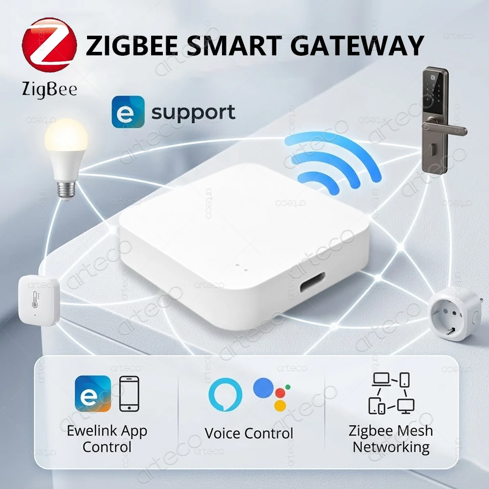 ZigBee 3.0 Smart Gateway Hub eWeLink APP Remote Control Smart Home Automation Wireless Bridge Works with Alexa Google Home Alice
ZigBee 3.0 Smart Gateway Hub eWeLink APP Remote Control Smart Home Automation Wireless Bridge Works with Alexa Google Home Alice