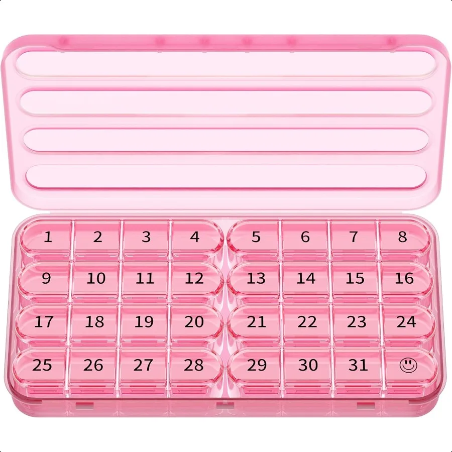 Ежемесячный органайзер для таблеток, 1 раз в день, 30-дневный органайзер для таблеток, один месяц, большой футляр для таблеток для путешествий, 31 день, ежедневный Medc
Ежемесячный органайзер для таблеток, 1 раз в день, 30-дневный органайзер для таблеток, один месяц, большой футляр для таблеток для путешествий, 31 день, ежедневный Medc